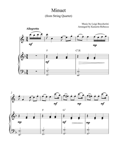 Minuet (from String Quartet) (arr. Kaiserin Rebecca)