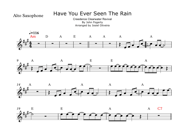 Have You Ever Seen The Rain? (arr. Josiel Oliveira)