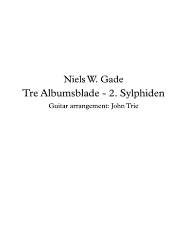 Tre albumsblade No. 2 - tab (arr. John Trie)