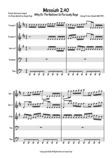 Messiah 2.40 Why Do The Nations So Furiously Rage (arr. Joseph Pugh)