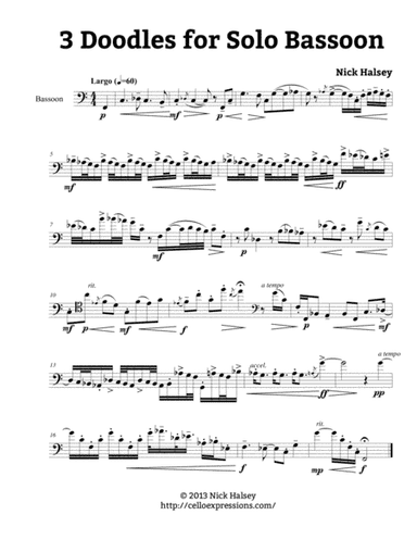 3 Doodles for Solo Bassoon