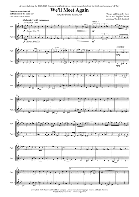 We'll Meet Again (arr. Rob Bushnell)