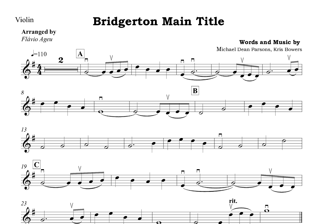 Bridgerton Main Title (arr. Flávio Ageu)