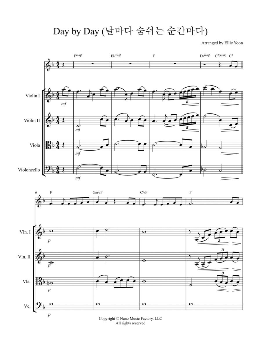 Day by Day (arr. Ellie Yoon)