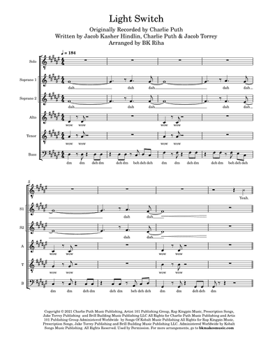 Light Switch (arr. BK Riha / Brandy Kay Riha)
