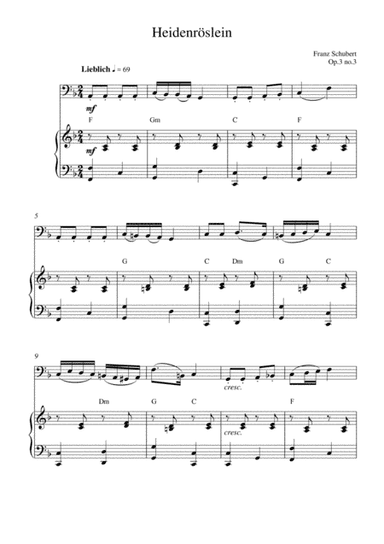 Heidenröslein (op.3 no.3) (bassoon solo and piano accompaniment with chords) (arr. Kaiserin Rebecca)