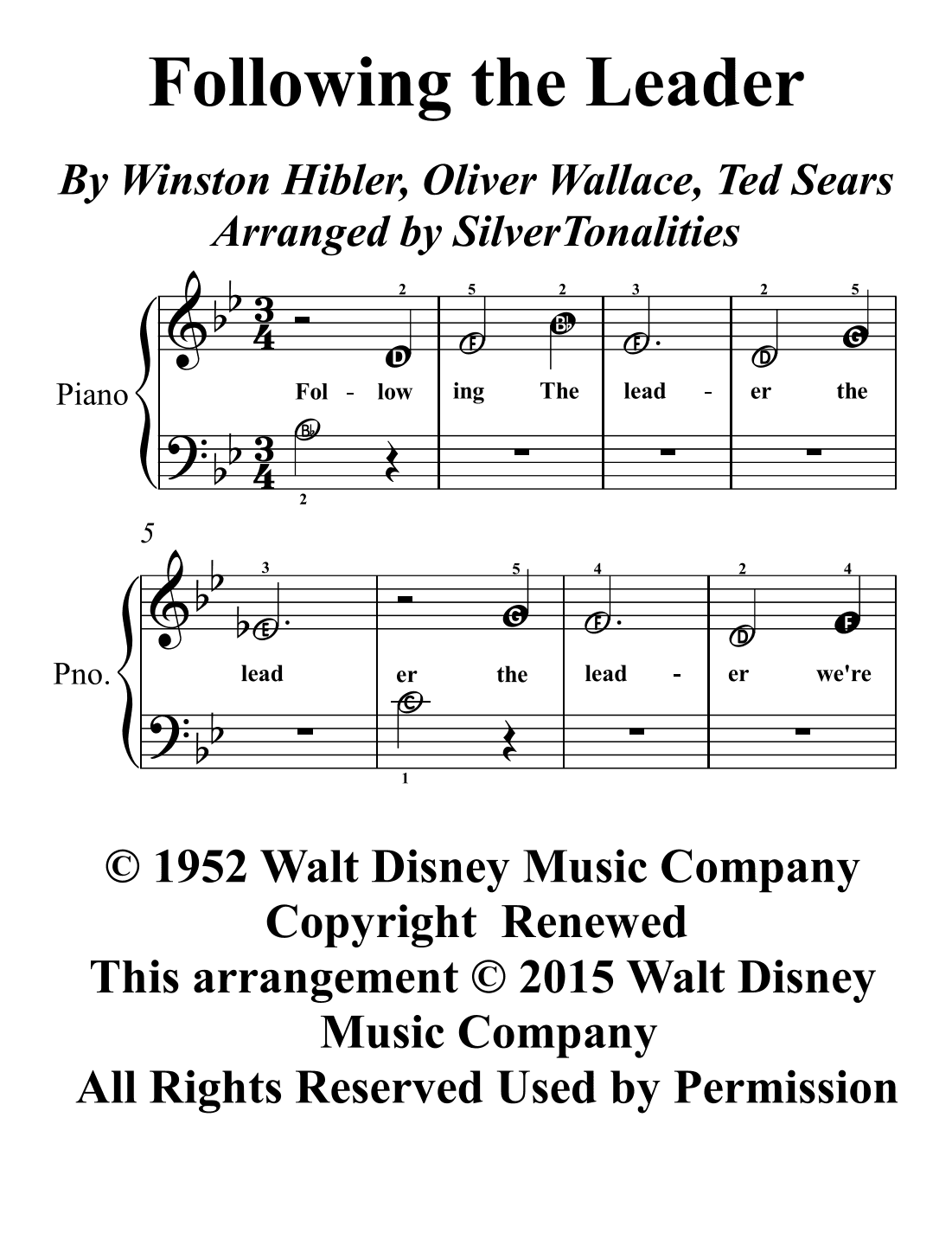 Following The Leader (arr. SilverTonalities)