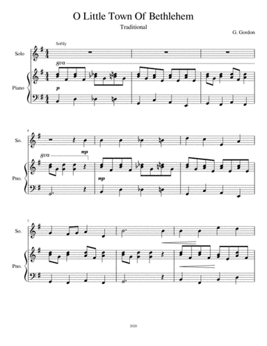 O Little Town of Bethlehem (arr. G. Gordon)