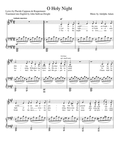 O Holy Night (Original Version) [Low Voice; key: A] (arr. Maxence Lasserre-Engberts)