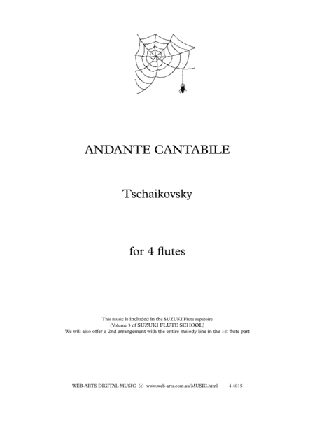 ANDANTE CANTABILE from Quartet Op.11 for 4 flutes - TSCHAIKOVSKY (arr. WEB-ARTS Digital Music)