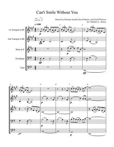 Can't Smile Without You (arr. Matthew L. Stence)