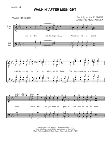 Walkin' After Midnight (arr. Rick Spencer)