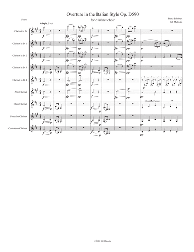 Overture in the Italian Style D590 for clarinet choir (arr. Bill Malcolm)