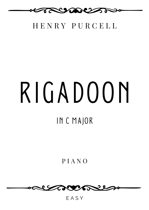 Purcell - Rigadoon in C Major - Easy (arr. Piacere Music Sheets)