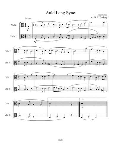 Auld Lang Syne (viola duet) (arr. B. C. Dockery)
