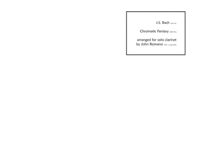 Chromatic Fantasia BWV 903 (Clarinet) (arr. John Romano)