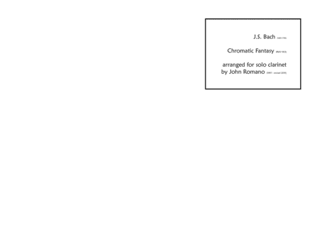 Chromatic Fantasia BWV 903 (Clarinet) (arr. John Romano)