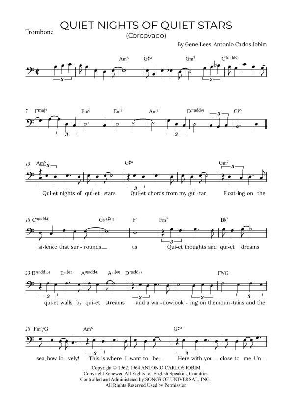 Quiet Nights Of Quiet Stars (corcovado) (arr. Alex Nunes Rodrigues)