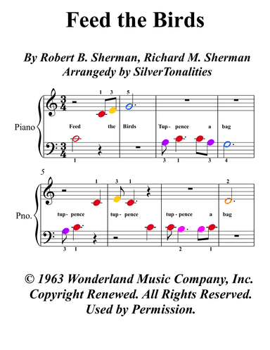 Feed The Birds (tuppence A Bag) (arr. SilverTonalities)
