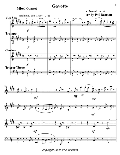 Gavotte-Noskowski-mixed quartet (arr. Phil Beaman)