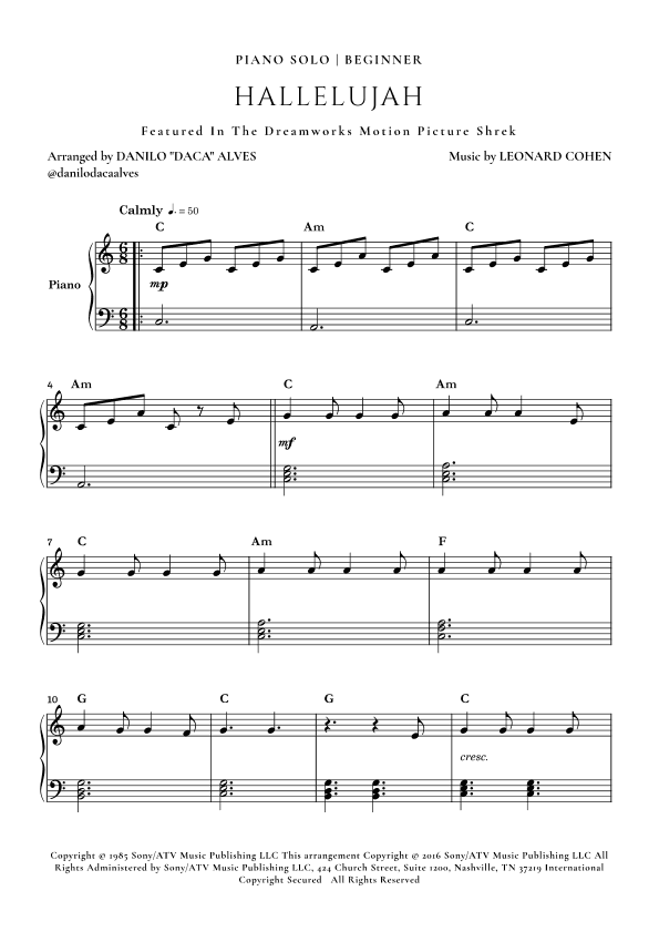 Hallelujah (arr. Danilo "Daca" Alves)