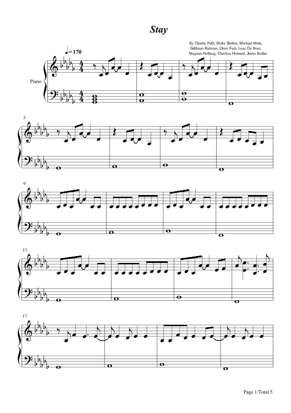 Stay (arr. poon)