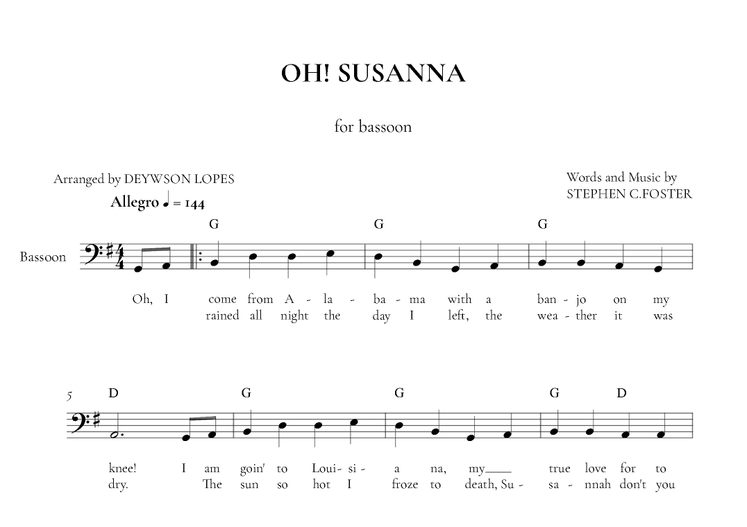 Oh! Susanna (arr. Deywson Lopes)