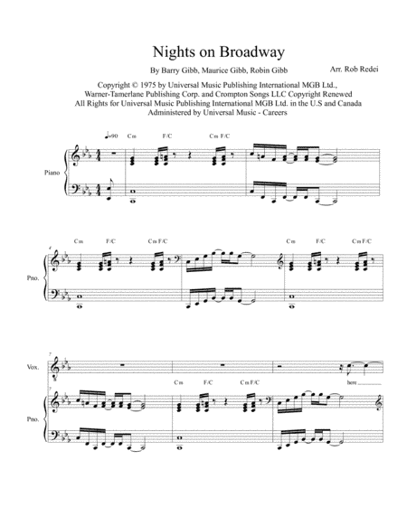 Nights On Broadway (arr. Rob Redei)