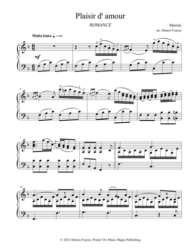 Plaisir d'amour (Plaisir d' amour) (arr. Dennis Frayne)