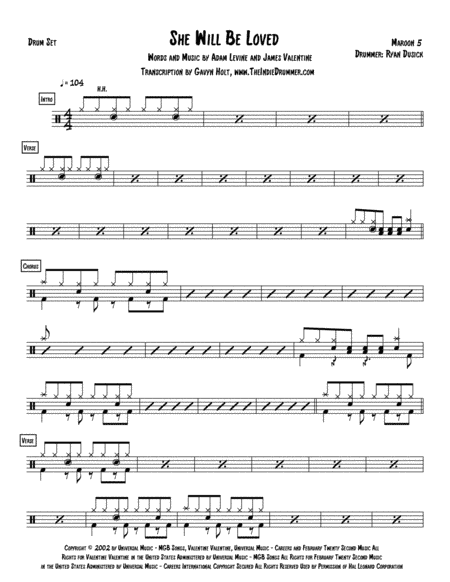 She Will Be Loved (arr. Gavyn Holt)