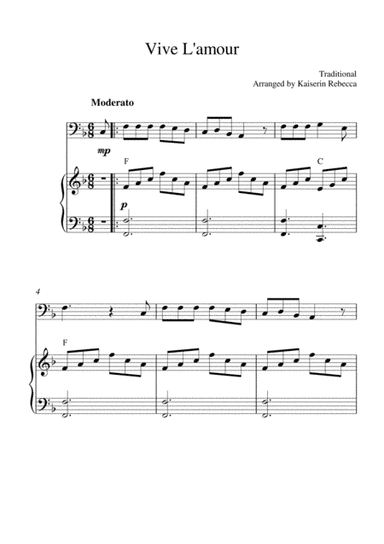 Vive L'amour (for bassoon solo and piano accompaniment) (arr. Kaiserin Rebecca)