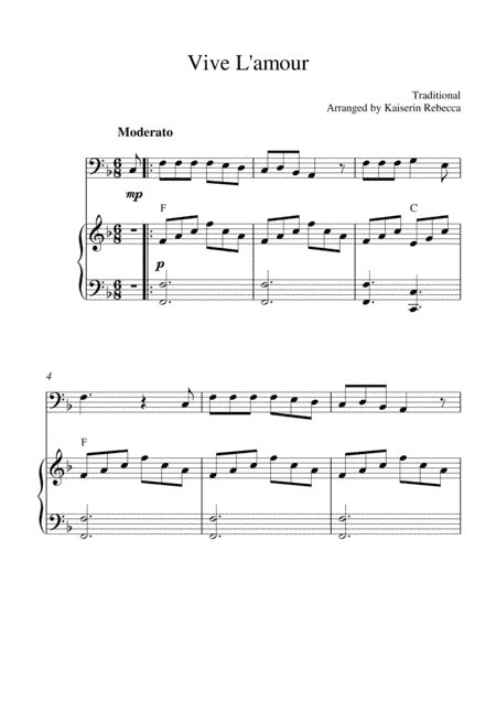 Vive L'amour (for bassoon solo and piano accompaniment) (arr. Kaiserin Rebecca)