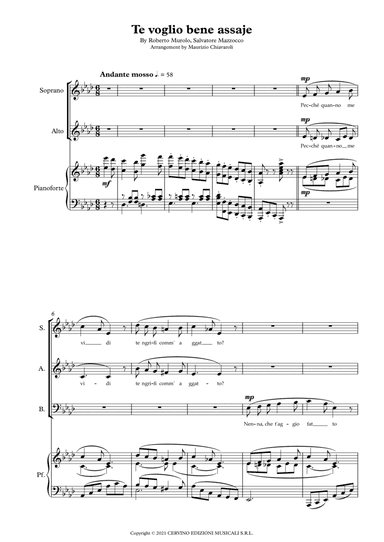 Te Voglio Bene Assaje (italian) (arr. Maurizio Chiavaroli)