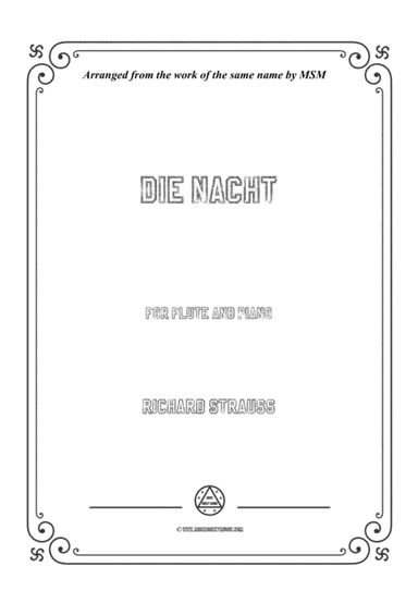 Richard Strauss-Die Nacht, for Flute and Piano (arr. MSM)