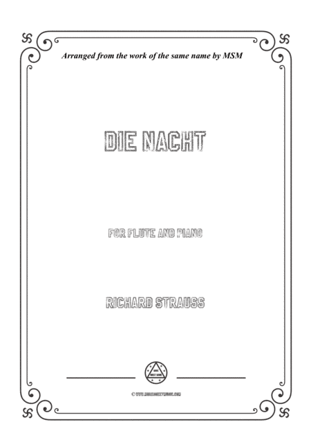 Richard Strauss-Die Nacht, for Flute and Piano (arr. MSM)