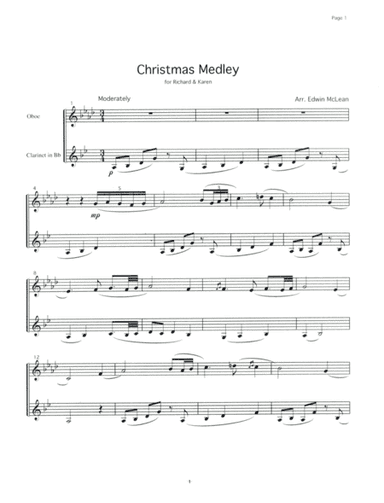 Christmas Medley for Oboe & Clarinet (arr. Edwin McLean)