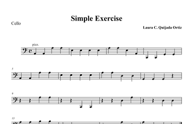 Simple Exercise for string orchestra. Open strings and first finger. CELLO PART.