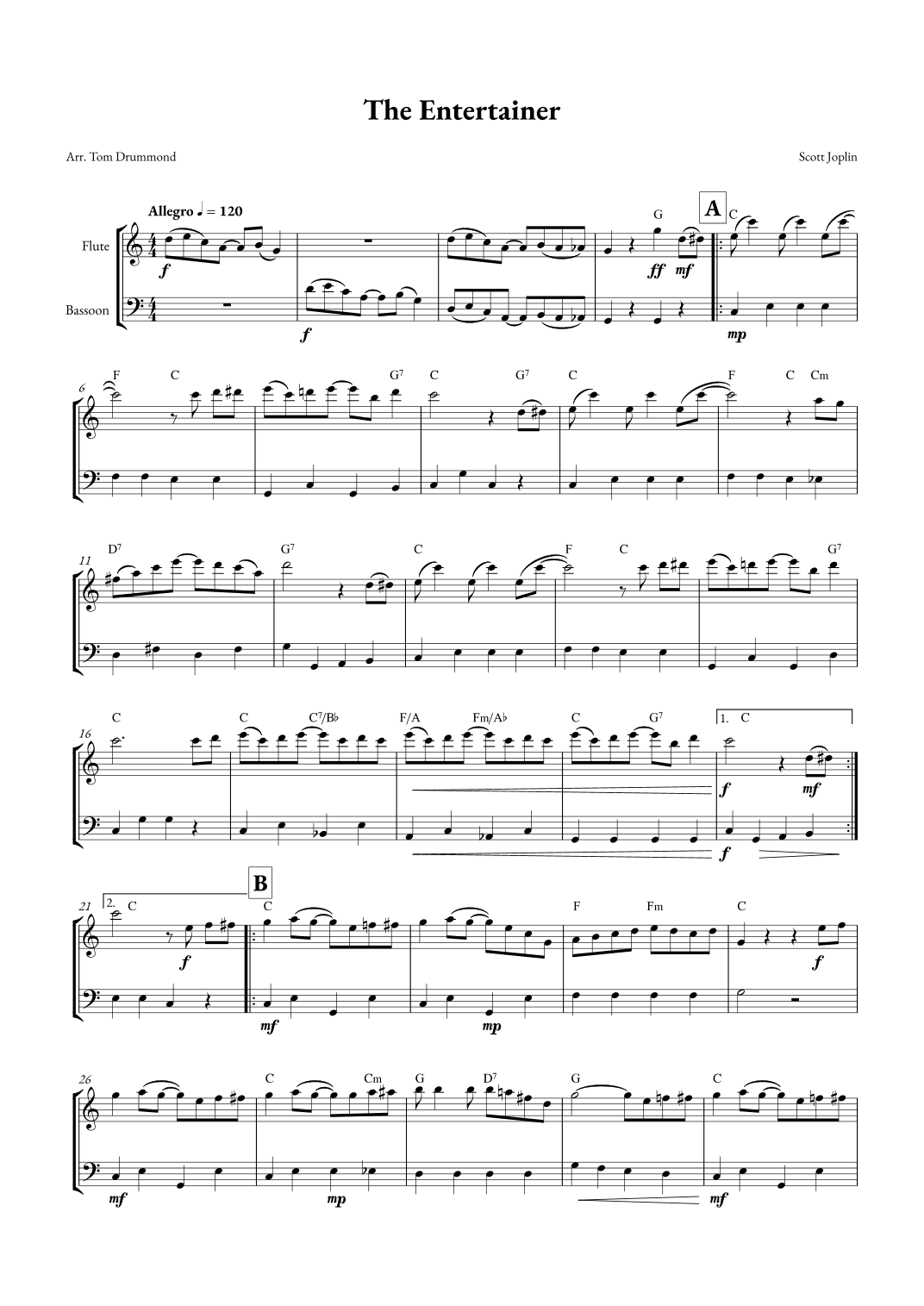 The Entertainer (arr. Tom Drummond)