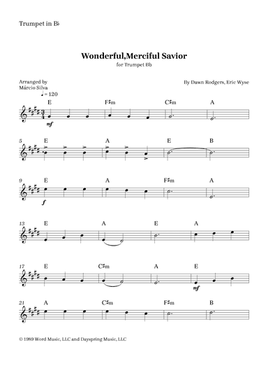 Wonderful, Merciful Savior (arr. Márcio Silva)
