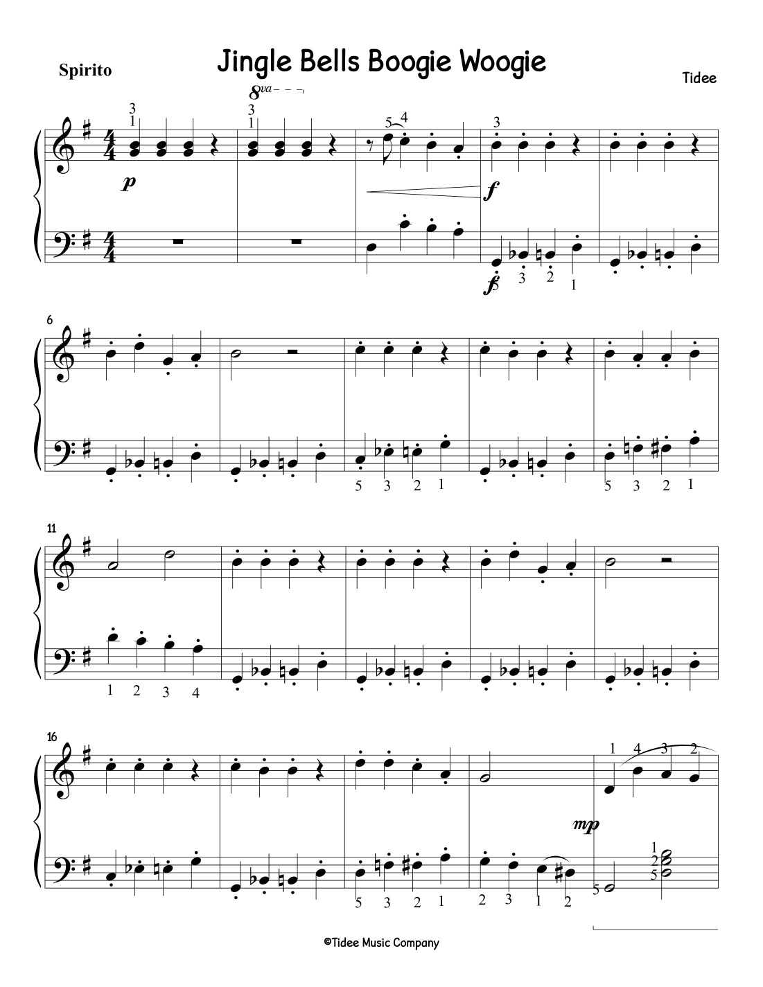 Jingle Bell Boogie Woogie (arr. Tidee)