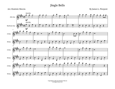 Jingle Bells- Alto Sax and Bari Sax Duet (arr. Dominic Meccia)