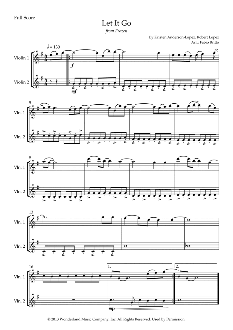 Let It Go (arr. Fabio Britto)
