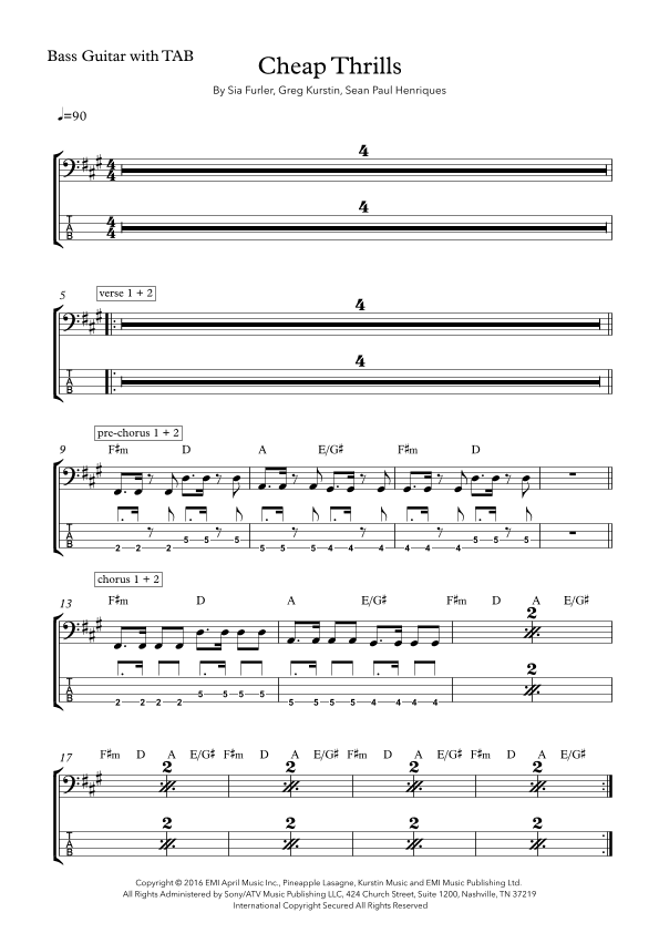 Cheap Thrills (feat. Sean Paul) (arr. Joeri de Graaf)