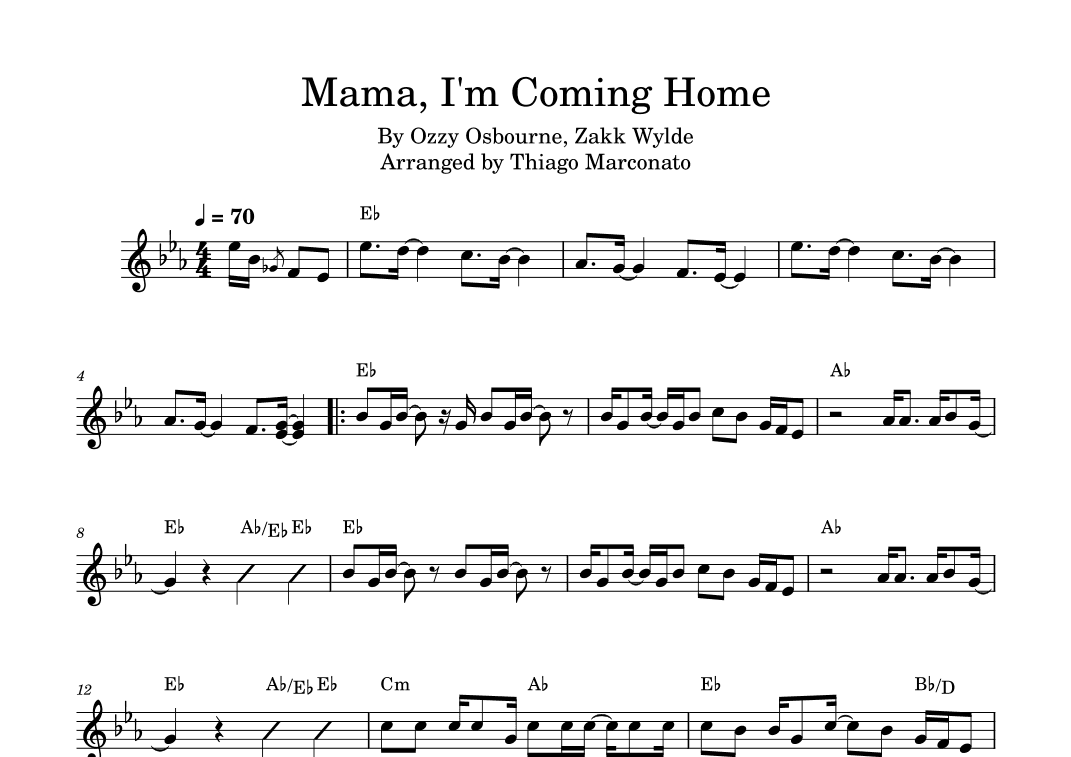Mama, I'm Coming Home (arr. Thiago Marconato)