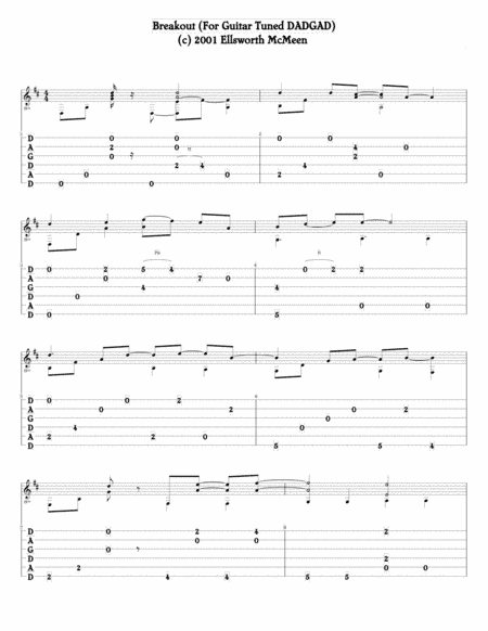 Breakout (For Fingerstyle Guitar Tuned DADGAD)