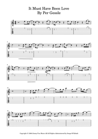 It Must Have Been Love (arr. Madelu Lopes)