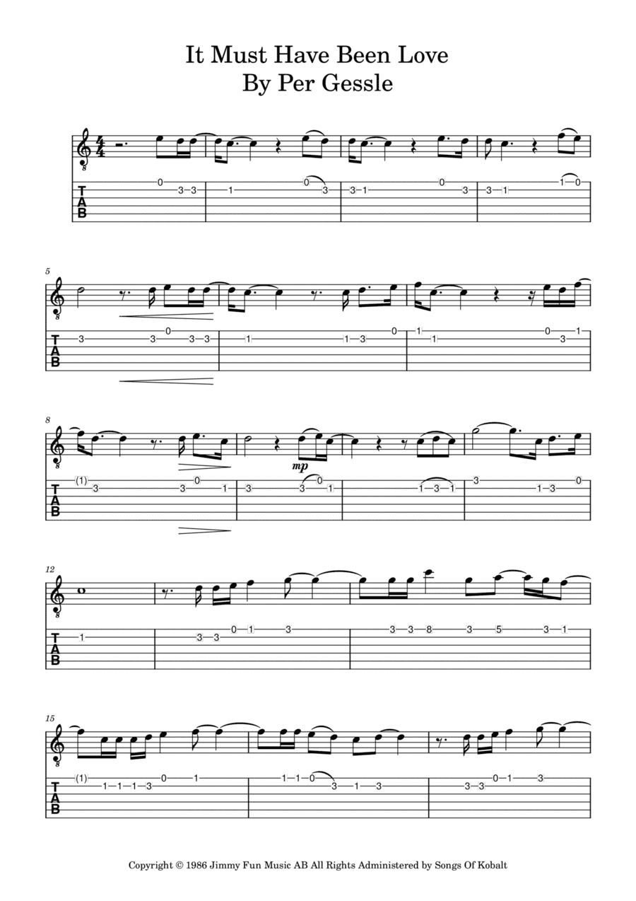 It Must Have Been Love (arr. Madelu Lopes)