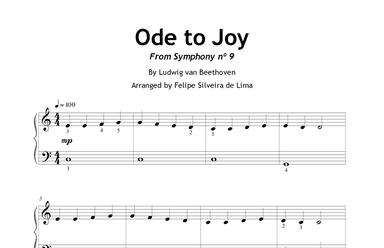Ode to Joy - Symphony nº 9 (Easy/Beginner Piano) (arr. Felipe Silveira de Lima)