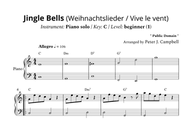 Jingle Bells (Weihnachtslieder / Vive le vent) (arr. Peter J. Campbell)