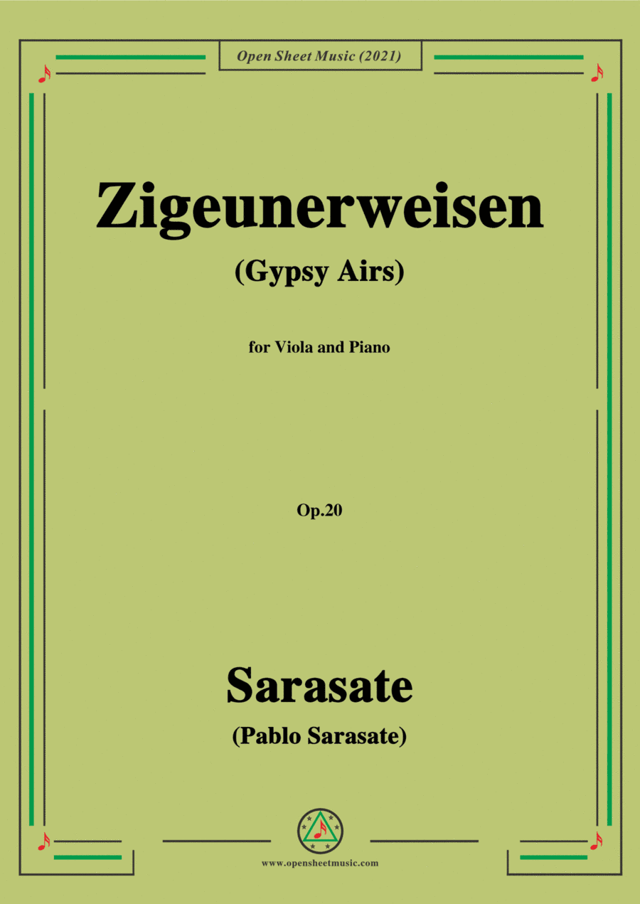 Sarasate-Zigeunerweisen(Gypsy Airs),Op.20,for Viola and Piano (arr. Open Cloud)